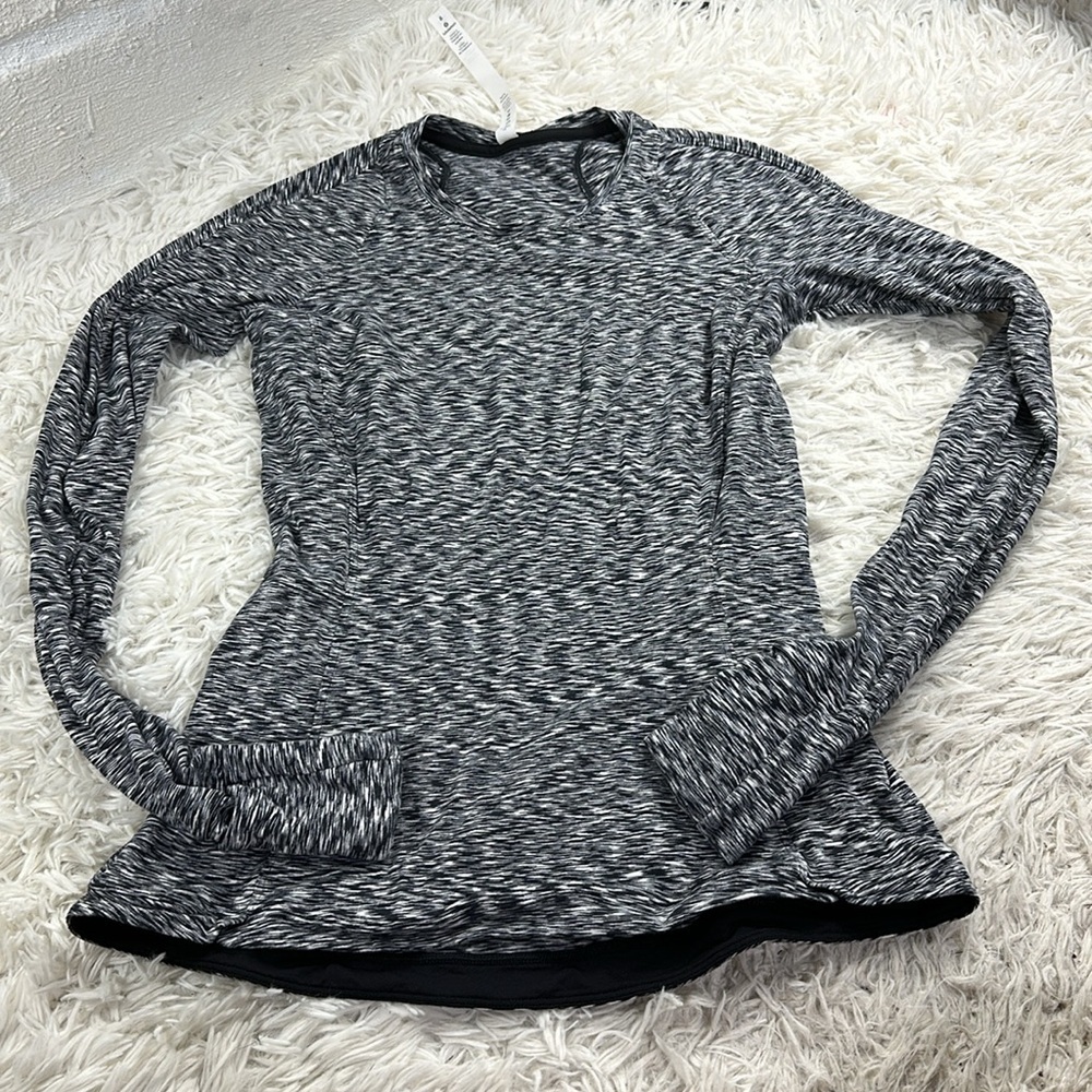Lululemon Runderful Long Sleeve Spaced Out Space Dye Black White